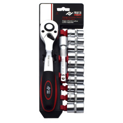 LLAVE VASO JGO 12 PZ +CARRACA
