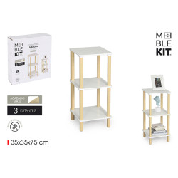 ESTANTERIA MADERA CUADRADA WHITE 3 BALDAS