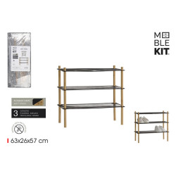 ESTANTERIA METAL BAMBU 3 BAL