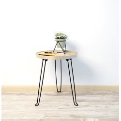 MESA AUXILIAR ACERO MADERA