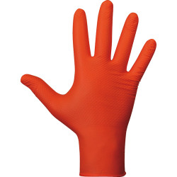 GUANTE NITRILO DESECHABLE NARANJA C/50
