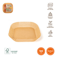 MOLDE PAPEL SILICON CUADR AIRFRYER 50U.