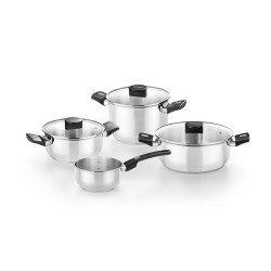 BATERIA COCINA INOX ELITE TAPA CRISTAL