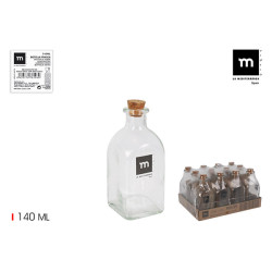 BOTELLA VIDRIO CON CORCHO
