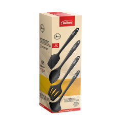 UTENSILIOS COCINA SILICONA NEGRA 4 PZAS
