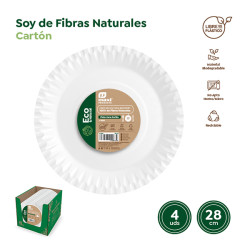 PLATO DESECHAB PIZZA CARTON BCO B/4