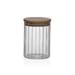 BOTE ALMACENAMIENTO BOROSILICATO TAPA BAMBU