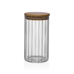 BOTE ALMACENAMIENTO BOROSILICATO TAPA BAMBU