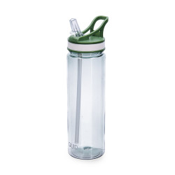 BOTELLA PLASTICO C/PAJITA VERDE QUIDATE