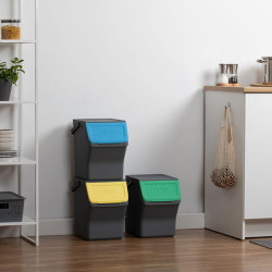 CUBO RECICLAJE SELECTIVO ANTRACITA SET-3