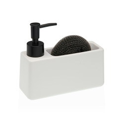 DISPENSADOR JABON +ESTROPAJERO BLANCO