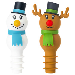 TAPON BOTELLA SNOWMAN-RUDOLPH JGO 2