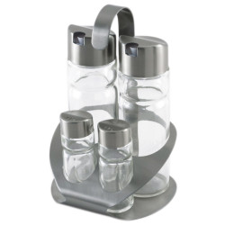 VINAGRERA Y ACEITERA INOX C/SOPORTE