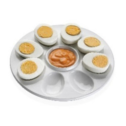 BANDEJA PORCELANA REDONDA HUEVOS 8 UDS