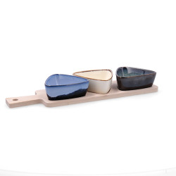 BOL TRIANGULAR APERITIVO SET-3 C/TABLA MOANA