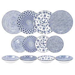 VAJILLA PORCELANA ARMONIA AZUL