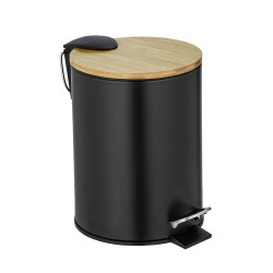 CUBO BAÑO PEDAL NEGRO-BAMBU TORTONA
