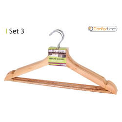 PERCHA MADERA FORMA SET-3