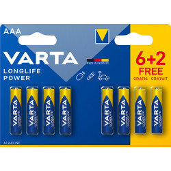 PILA ALCALINA LR03 AAA BL 6+2 LONGLIFE POWER