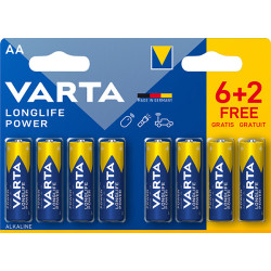 PILA ALCALINA LR06 AA BL 6+2 LONGLIFE POWER