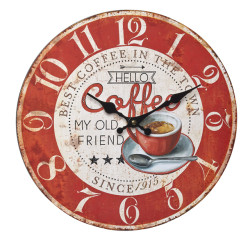RELOJ PARED VINTAGE ESFERA ROJ