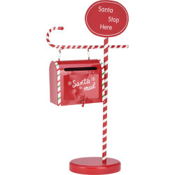 BUZON DECORATIVO NAVIDAD METAL ROJO