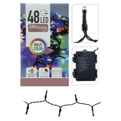 GUIRNALDA A PILAS MULTIFUNCION 48 LEDS LUZ MULTICO