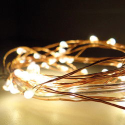 GUIRNALDA A PILA FIJA 40 LEDS LUZ BLANCA CALIDA