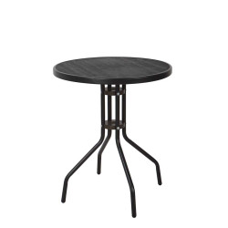 MESA ACERO REDONDA NEGR ZEUS 60X70CM