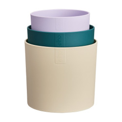 SET 3 MACETEROS CREMA/VERDE/VIOLETA