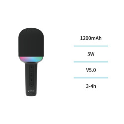 MICROFONO BLUETOOTH RGB ALL IN ONE NEGRO