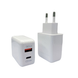 CARGADOR RED USB-A QC + USB-C PD