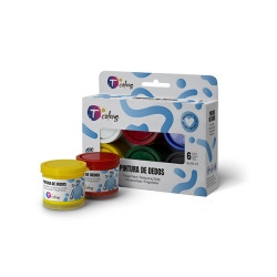 PINTURA DEDOS SET-6 COLORES SURT