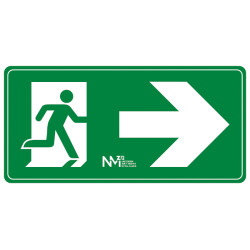 SEÑAL EVACUACIÓN FLECHA DERECHA PVC CLASE B