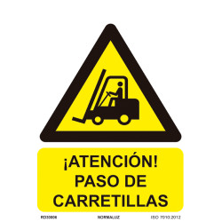 SEÑAL PELIGRO ATENCION PASO DE CARRETILLA PVC