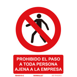 SEÑAL PROHIBIDO PASO PERSONA AJENA PVC