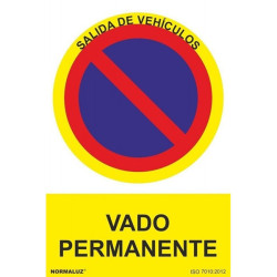 SEÑAL PROHIBIDO VADO PERMANENTE PVC