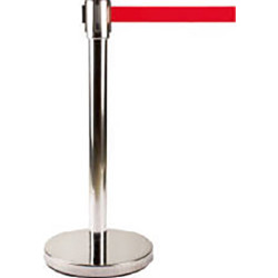 POSTE SEPARADOR INOX CINTA ROJA