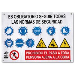 SEÑAL OBRA COMBINADO PVC 0.4MM