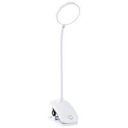 LAMPARA LED RECARG REDONDA CON PINZA BLANCA