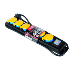 BASE MULTIPLE 6T 16A 250V C/TAPA E INTER 3GX1,5