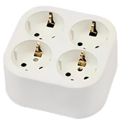 BASE MULTIPLE 10/16A 4T TT S/CABLE CUADRADA
