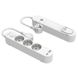BASE MULTIPLE 3T 16A USB A + USB B C/INTERRUP.