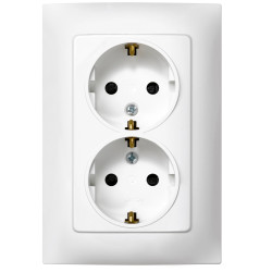 BASE ENCHUFE EMPOTRAR BLANCO DOBLE