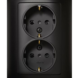 BASE ENCHUFE EMPOTRAR NEGRO DOBLE