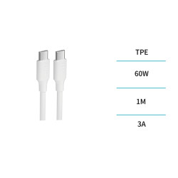 CABLE CONEX USB-C / USB-C 60W 3A SILICONA