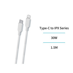 CABLE CONEXION USB-C / LIGHTNING 30W SILICONA