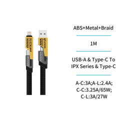 CABLE CONEX 4en1 COMBINA USB-A-LIGHTNING- USB-C