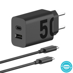 CARGADOR RED QC USB-A +PD USB-C CON CABLE