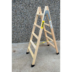 ESCALERA MADERA PLANO 4 PELDAÑOS